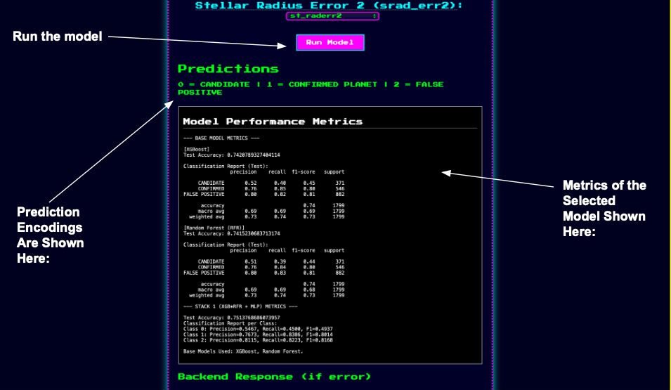 ex0huntapp Results - Classification Output